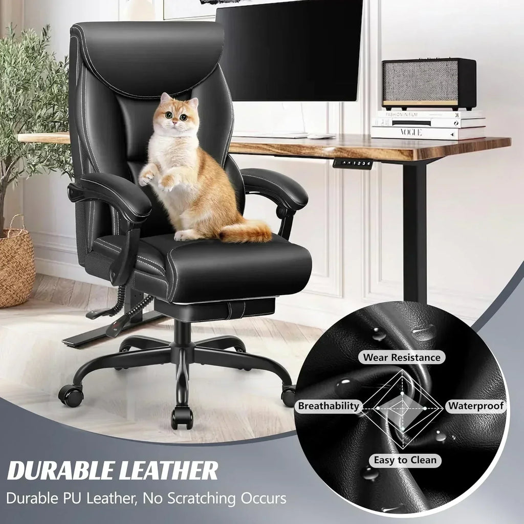 Office Chair Large High-Foot Computer Desk Chair Chair Lumbar Support Rotating Computer Chair wourant