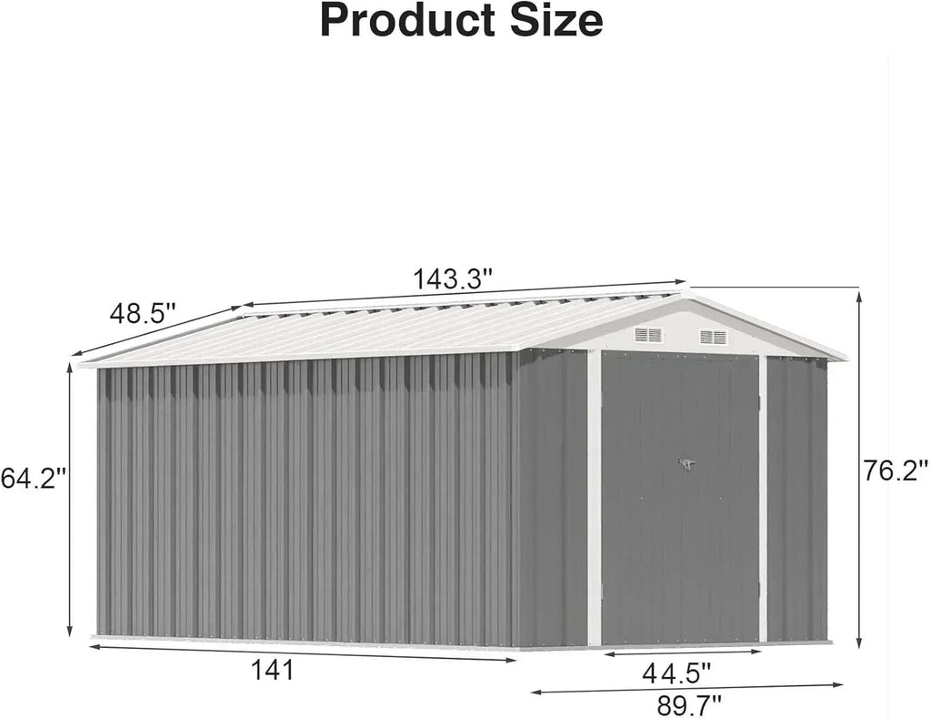 Patiowell 5x3 FT Outdoor Storage Shed Tool Shed with Sloping Roof and Lockable Door Metal Shed wourant