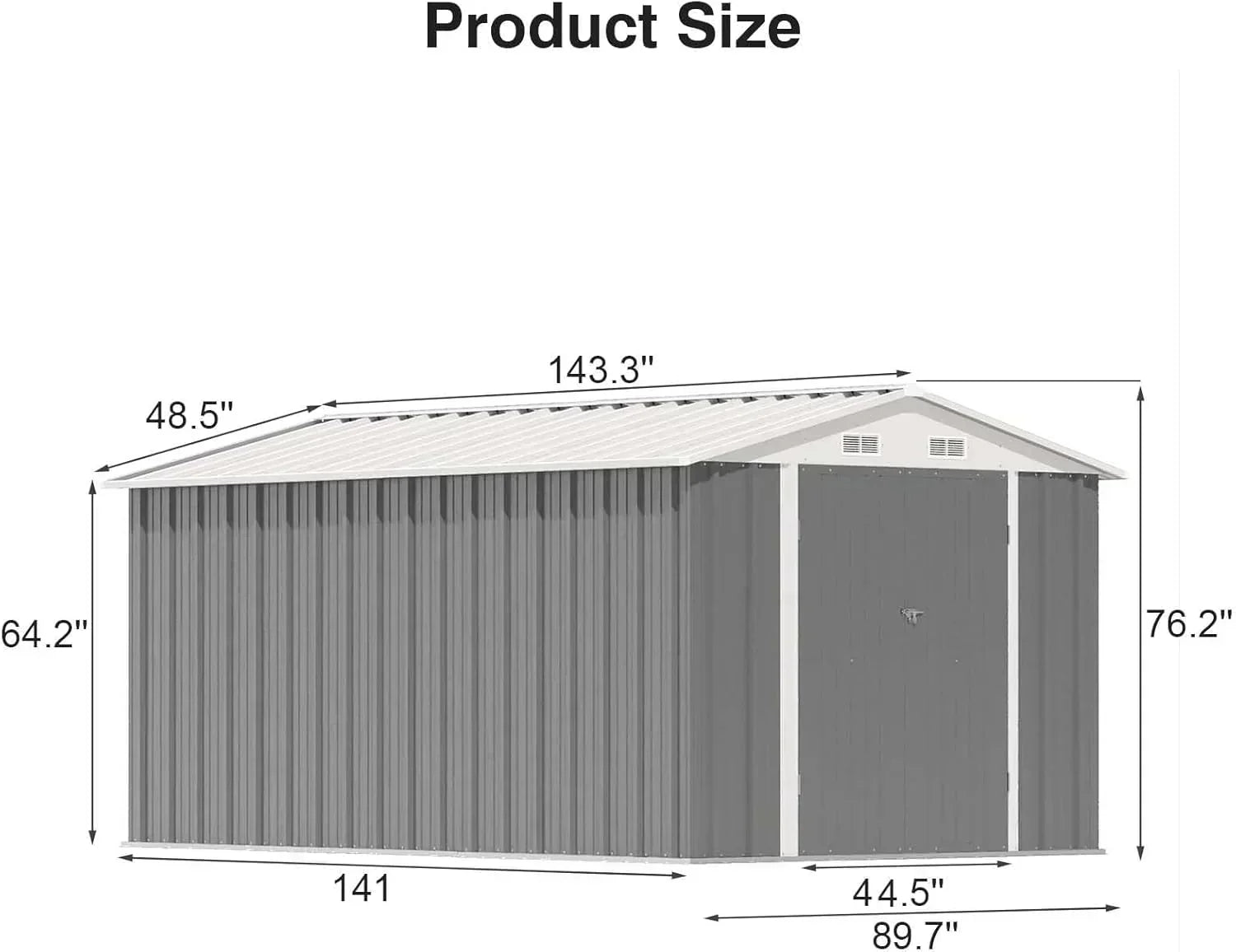 Patiowell 5x3 FT Outdoor Storage Shed Tool Shed with Sloping Roof and Lockable Door Metal Shed wourant