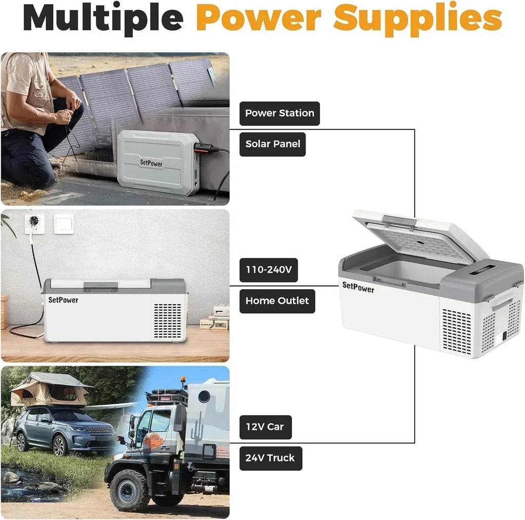 12V Refrigerator 21 Quart Portable Freezer 50 Hours Keep Cool Electric Cooler Car Refrigerator wourant