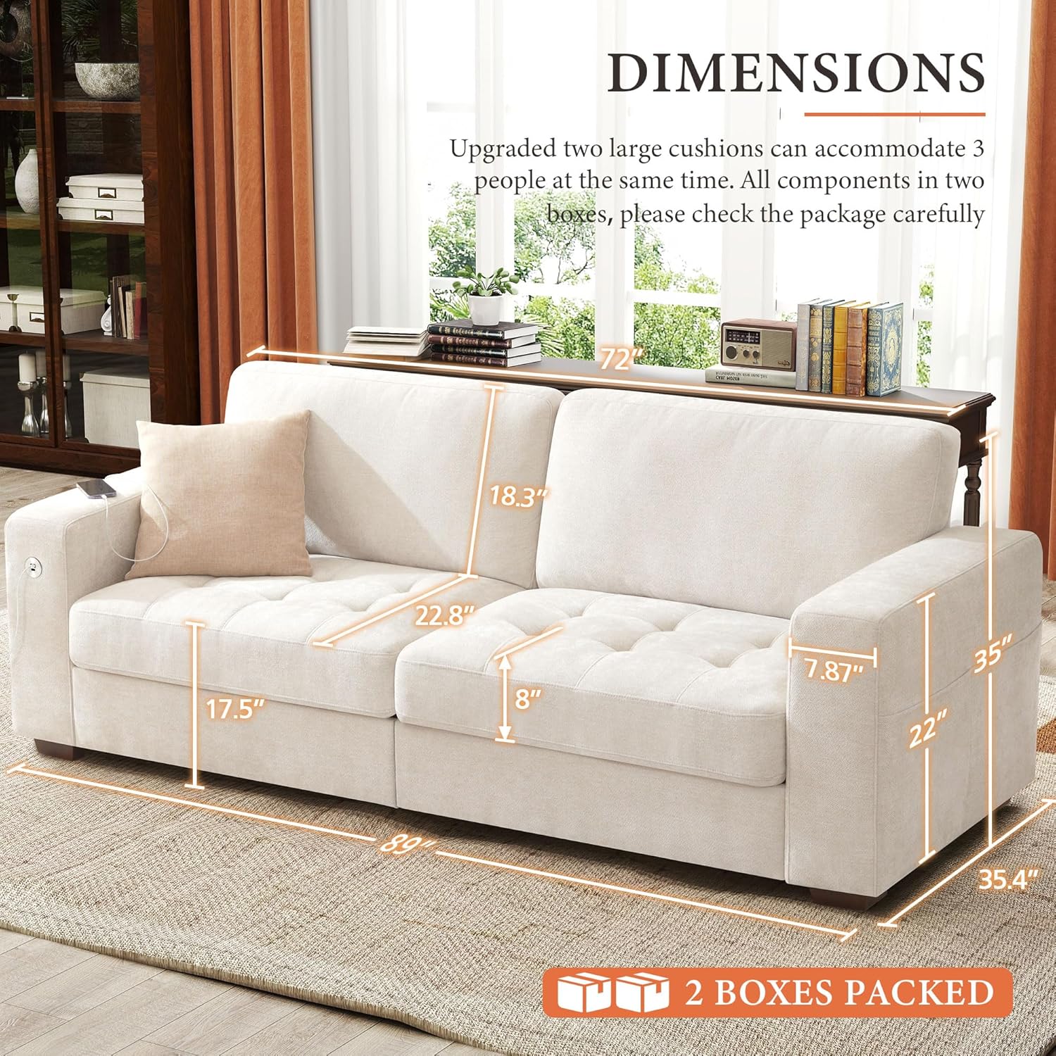 ihanherry 146-inch U-shaped modern sofa modular area cloud sofa wourant