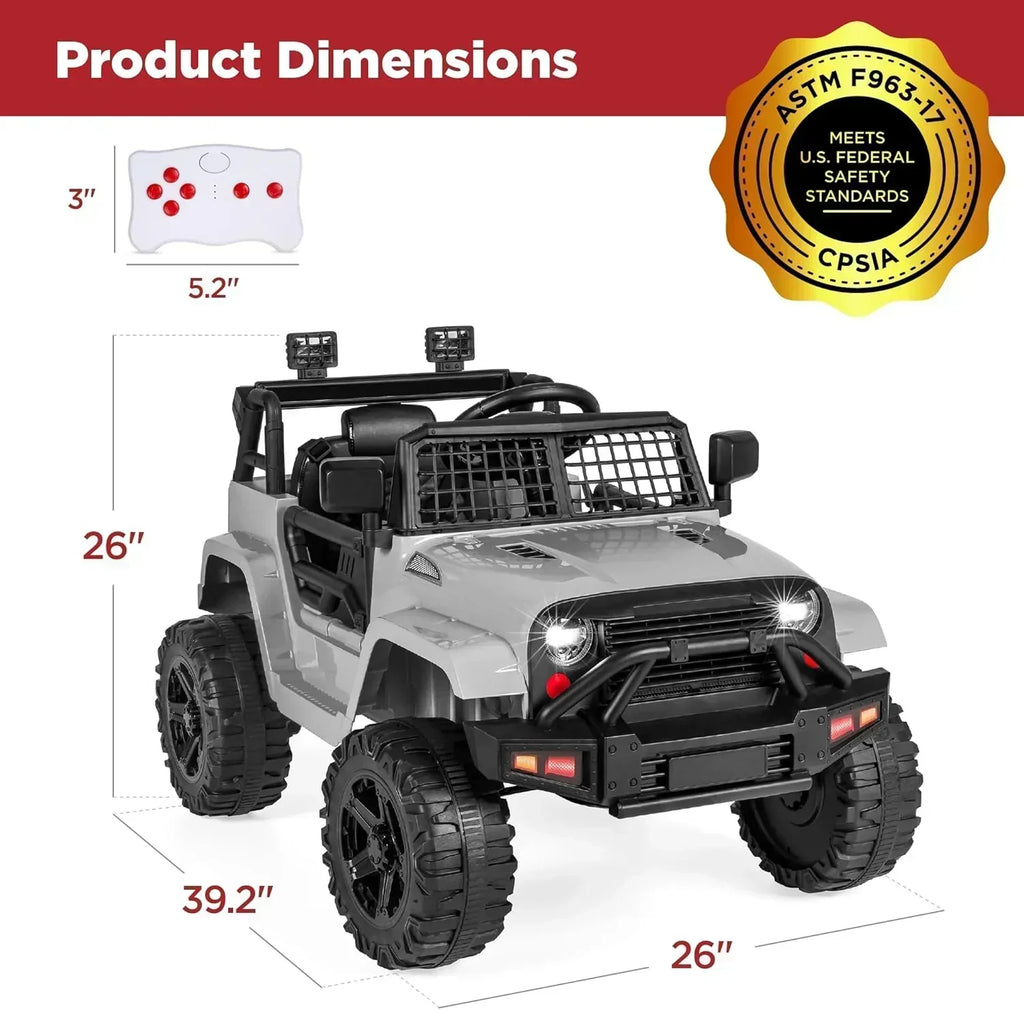 Best Choice Products 12V Kids Ride-On Truck Car with Spring Suspension and LED Lights wourant