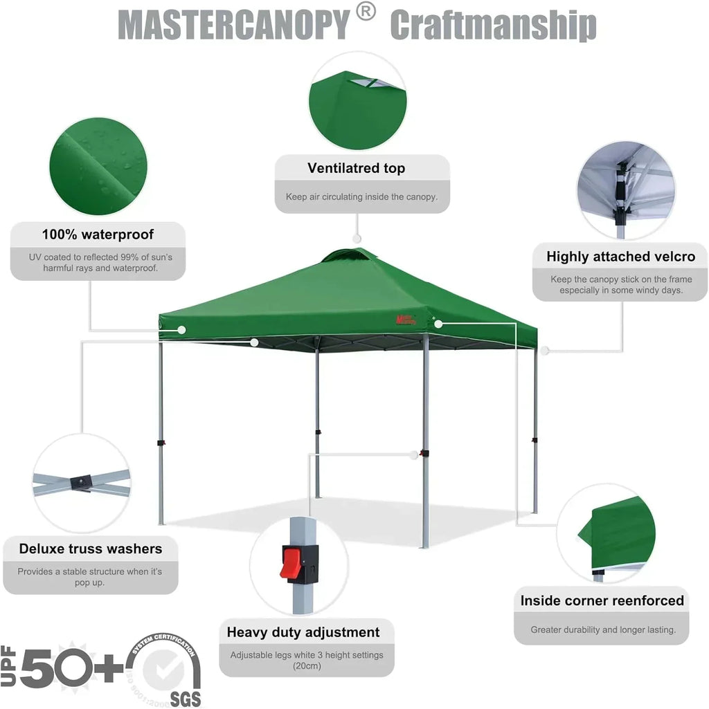 Durable Pop-up Canopy Tent with Roller Bag (10x10 Black) wourant