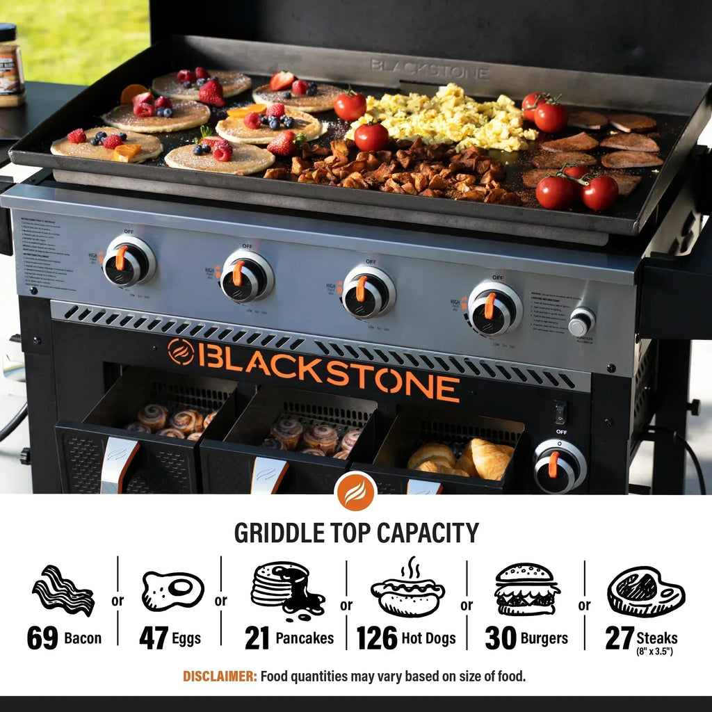 Blackstone 4-Burner 36" Propane Griddle with Air Fryer and Hood wourant