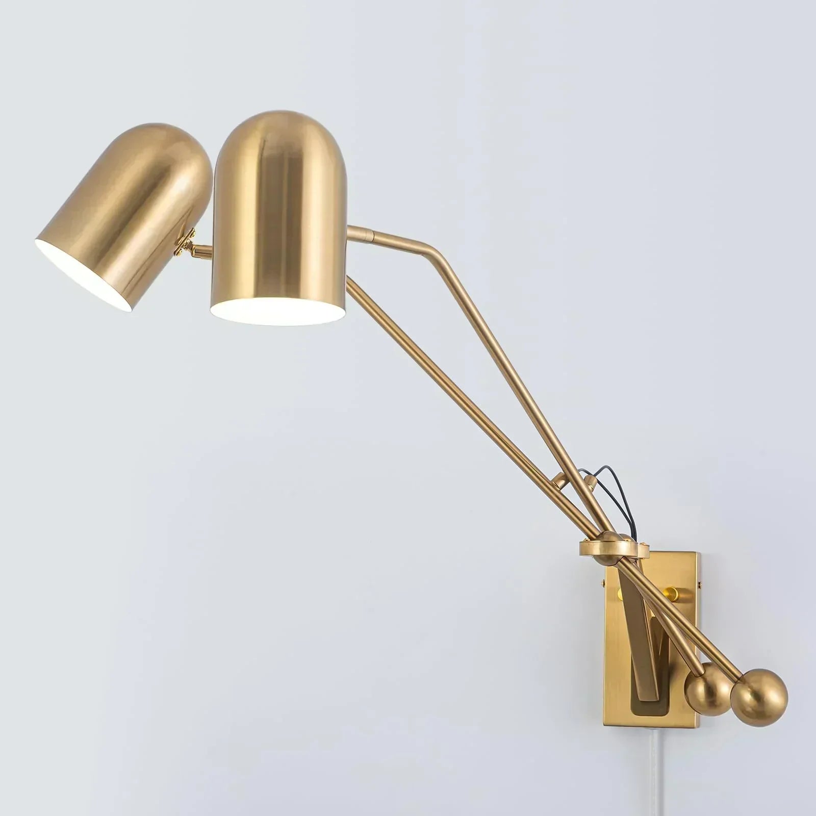 Modern Plug in Wall Sconces Set of 2 Black Swing Arm Wall Lights with ON/Off Switch Cord wourant