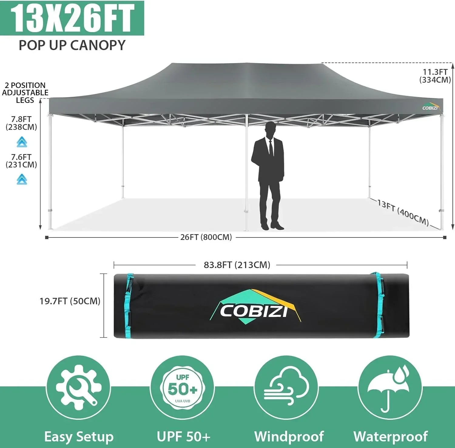 COBIZI 10x20 Heavy Duty Pop up Canopy Tent 6 sidewalls Commercial Canopy Wedding Party Tents wourant