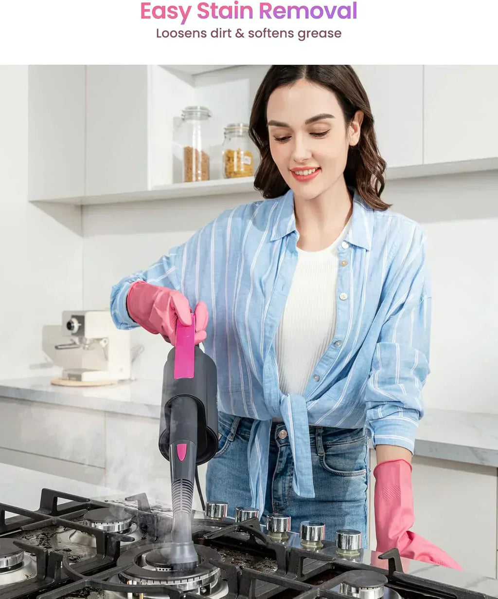 7-in-1 Steam Mop Dual-Rod Design with Detachable Handheld Steamer for Walls Grouts Hard Floors wourant