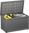 EAST OAK Outdoor Storage Box 60 Gallon Deck Box Indoor and Outdoor Use Waterproof Resin Storage wourant