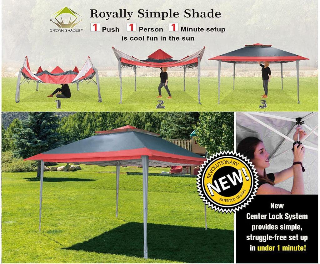 CROWN SHADES 13x13 Pop Up Gazebo Canopy Tent Gazebos on Clearance Outdoor Gazebo wourant