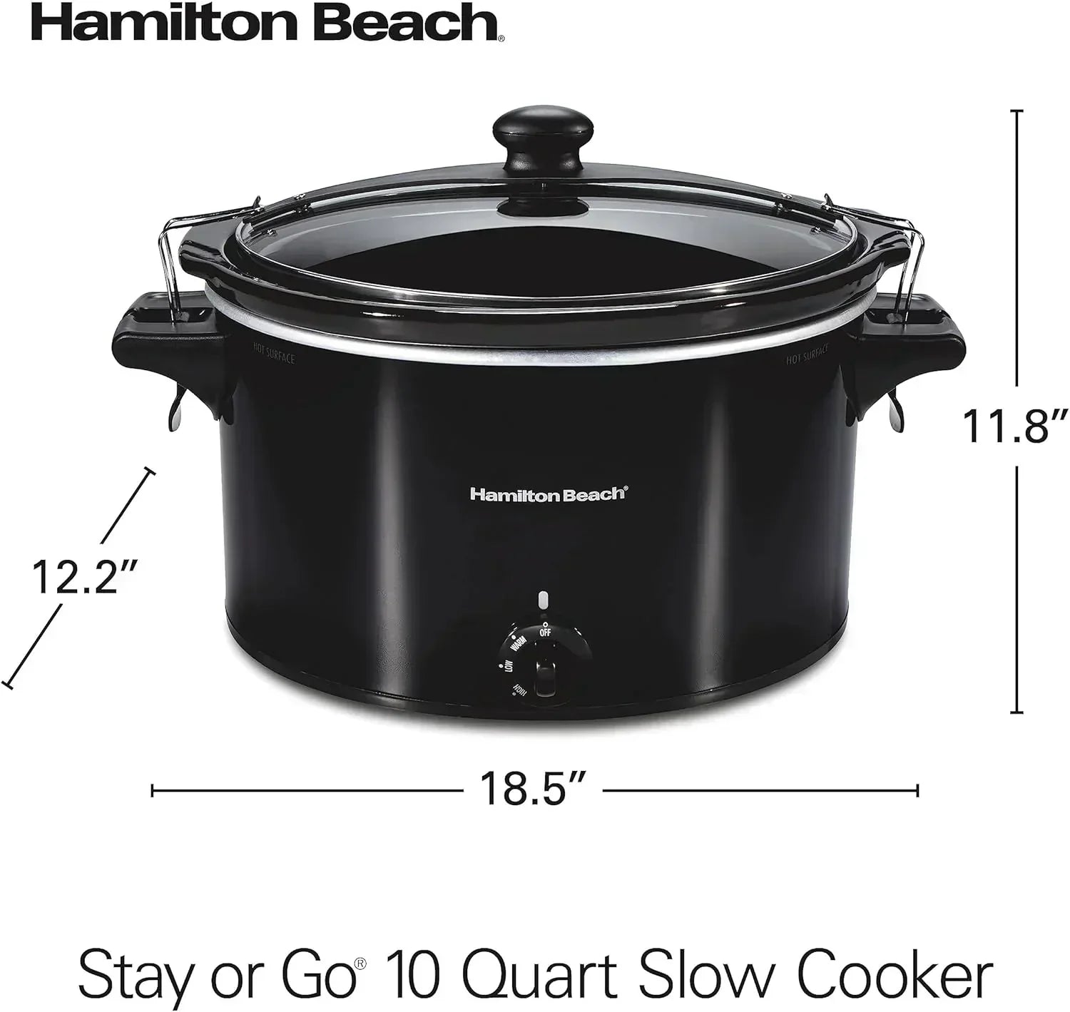 Slow Cooker Extra Large 10 Quart Stay or Go Portable With Lid Lock wourant