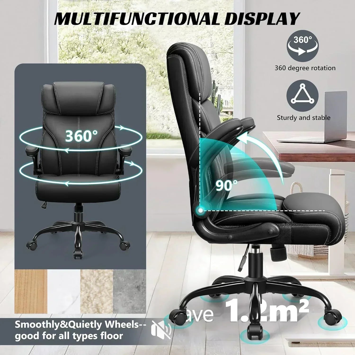 Office Chair Large High-Foot Computer Desk Chair Chair Lumbar Support Rotating Computer Chair wourant