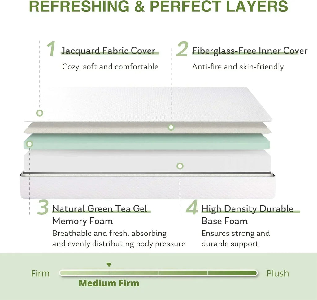 8-inch double mattress with memory foam for medium firm support wourant