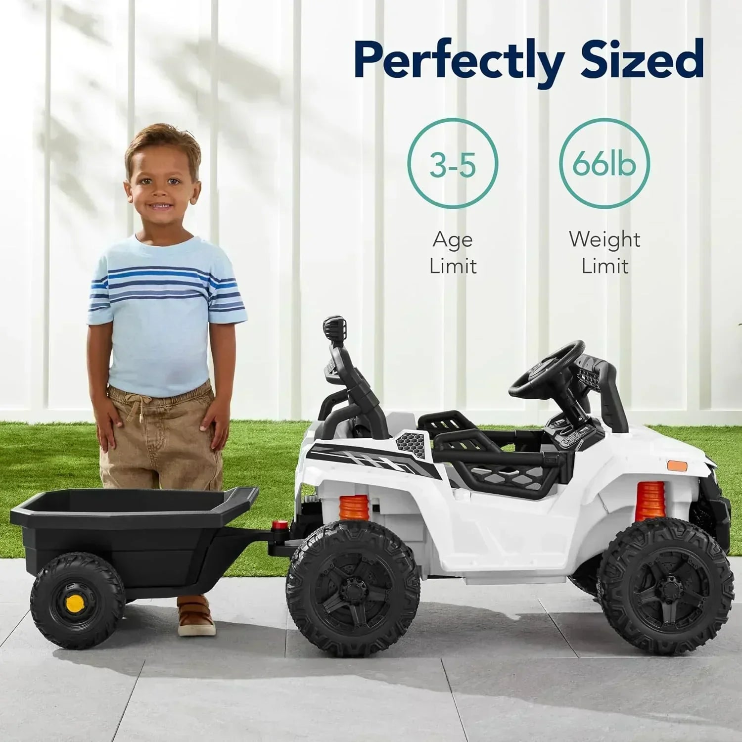 Children's black UTV electric children's car wourant