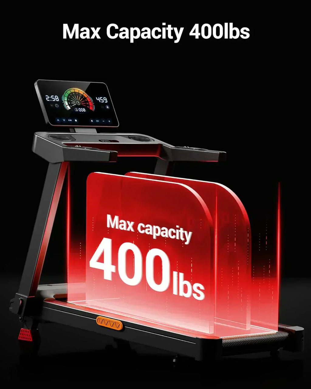 UMAY household folding tilt treadmill with heart rate sensor Low noise wourant