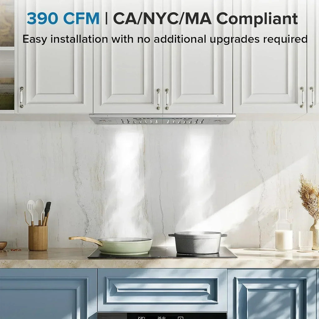 IKTCH 30" Built-in Plug-in Range Hood 900 CFM Stainless Steel Kitchen Range Hood wourant