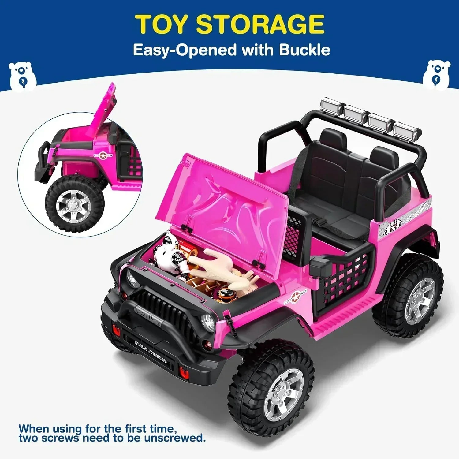 L8 Ride On Car 2 Seater 12V Kids Electric Car Remote Control 4-Wheel Suspension Bluetooth Speaker wourant