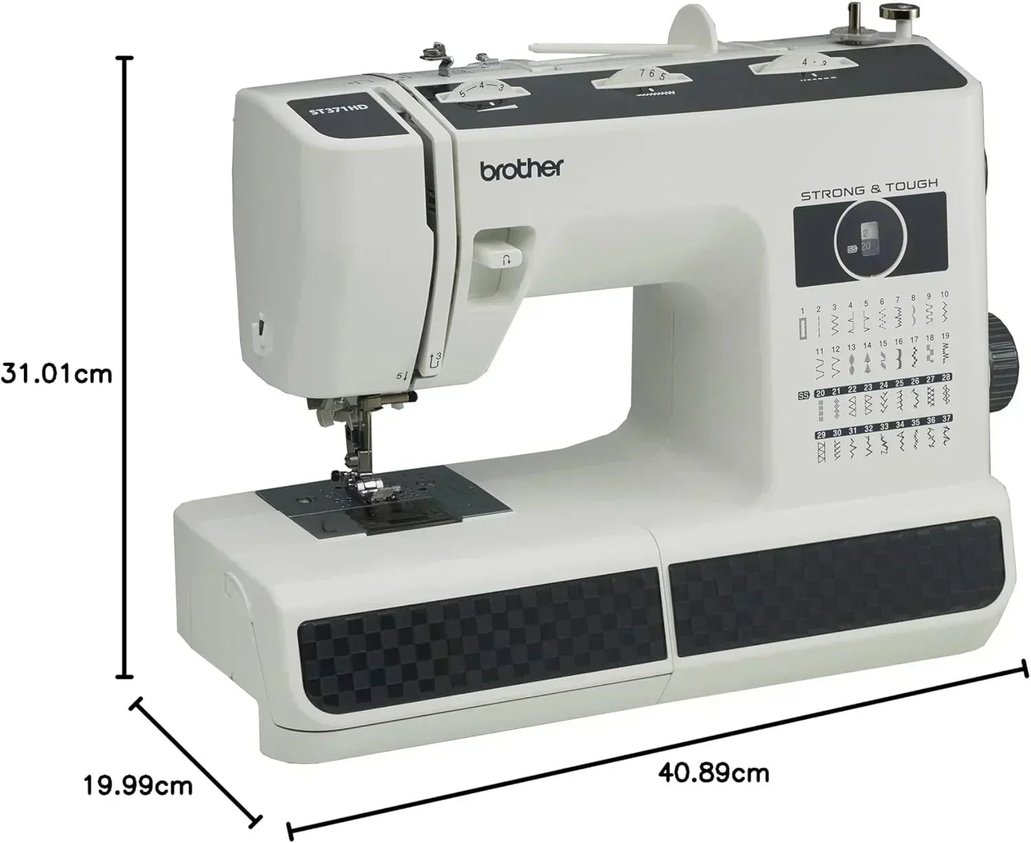 Sewing Machine, Strong Tough 37 Built-in Stitches Free Arm Option 6 Included Feet wourant
