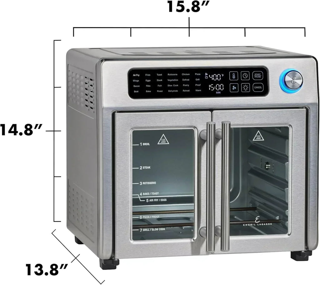 Extra Large French Door Air Fryer Toaster Oven Combo 24 Cooking Functions and Digital Controls wourant