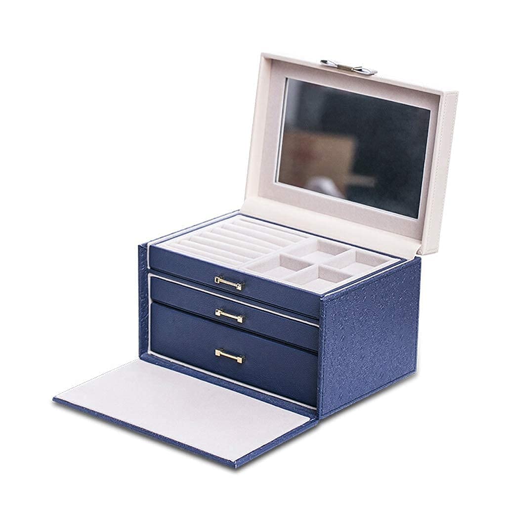 Storage Box Jewelry Box Jewelry Box Multi-Layer with Mirror Necklace Earrings Bracelet Jewelry Jewelry Box wourant