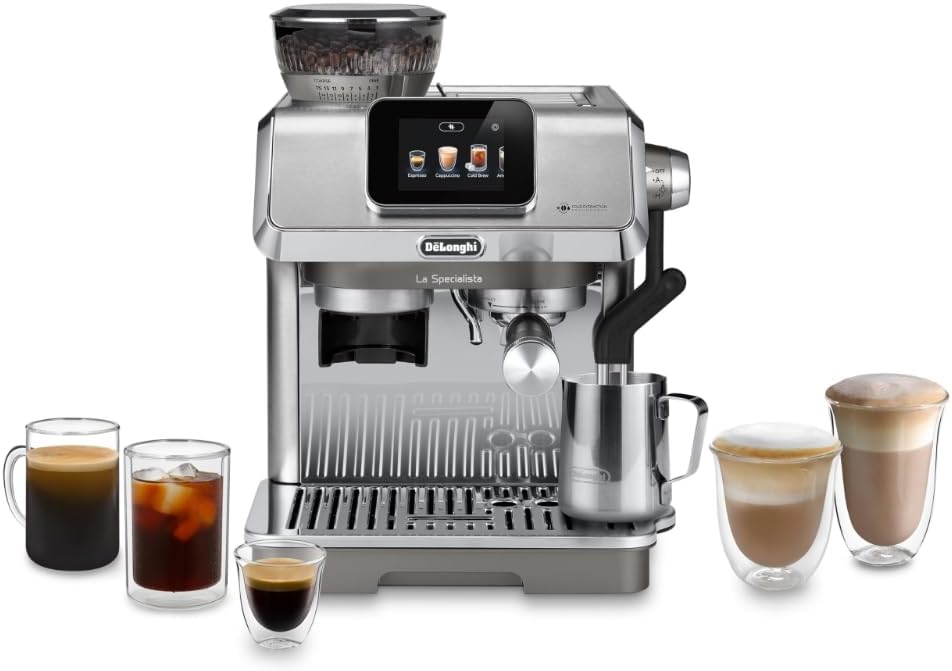 De'Longhi La Specialista Touch Espresso Machine with Grinder & Milk Frother ?Cold Brew & Iced Coffee Maker, Burr Grinder, 10 Drink Presets, Compact Bean to Cup, Award-Winning Italian Design woonhhop