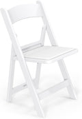 VINGLI Resin Folding Chair with Cushion Foldable Plastic Chair with Comfortable Cushioned Seat wourant