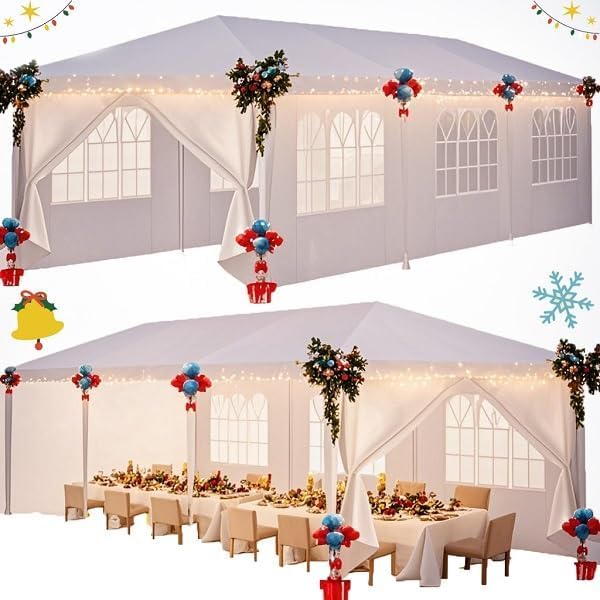 HOTEEL 10x30 Party Tent with 8 Removable Sidewalls for Parties, Weddings, BBQ wourant