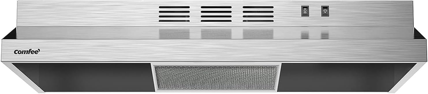 Comfee 30" Under Cabinet Ducted/Ductless Convertible Slim Vent Durable Stainless Steel Kitchen Reusable Filter wourant