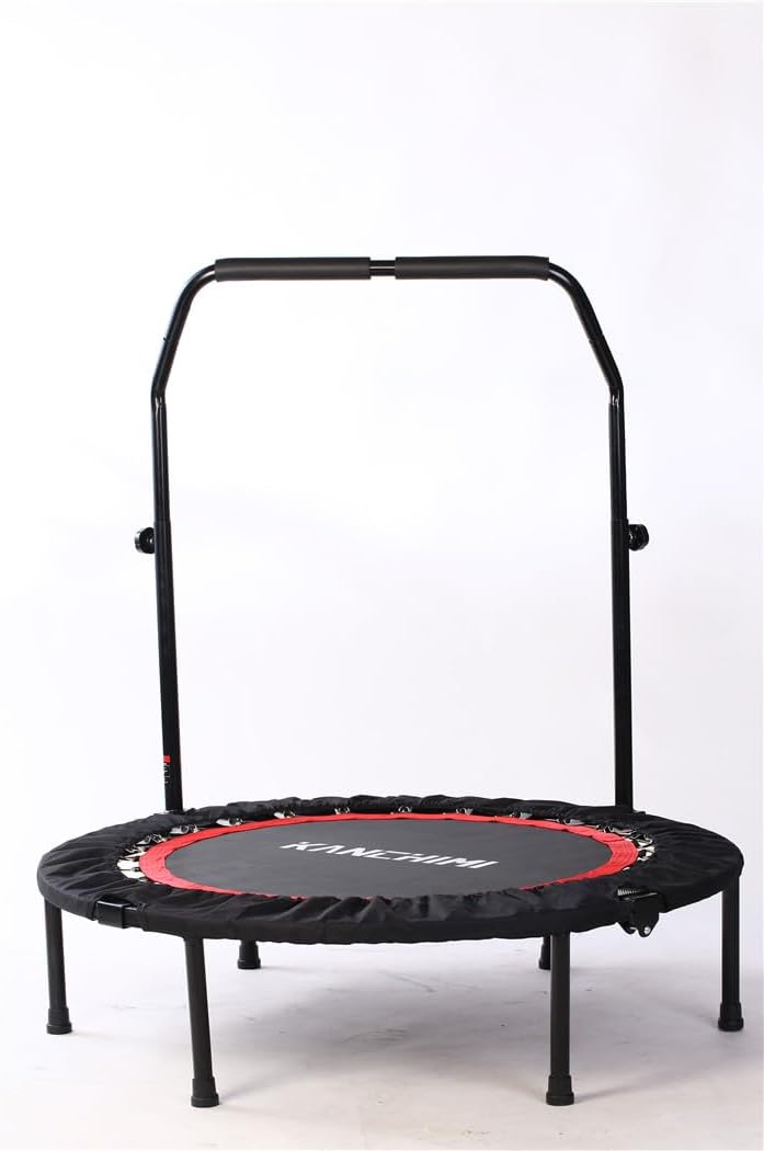 Kanchimi 40" 48" Folding Mini Fitness Indoor Exercise Workout Rebounder Trampoline with Handle, Max Load 330lbs wourant