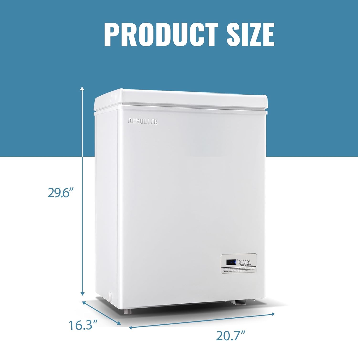 Chest Freezer 5.0Cubic Feet Deep Freezer Freestanding Freezers Removable Stainless Steel Basket wourant
