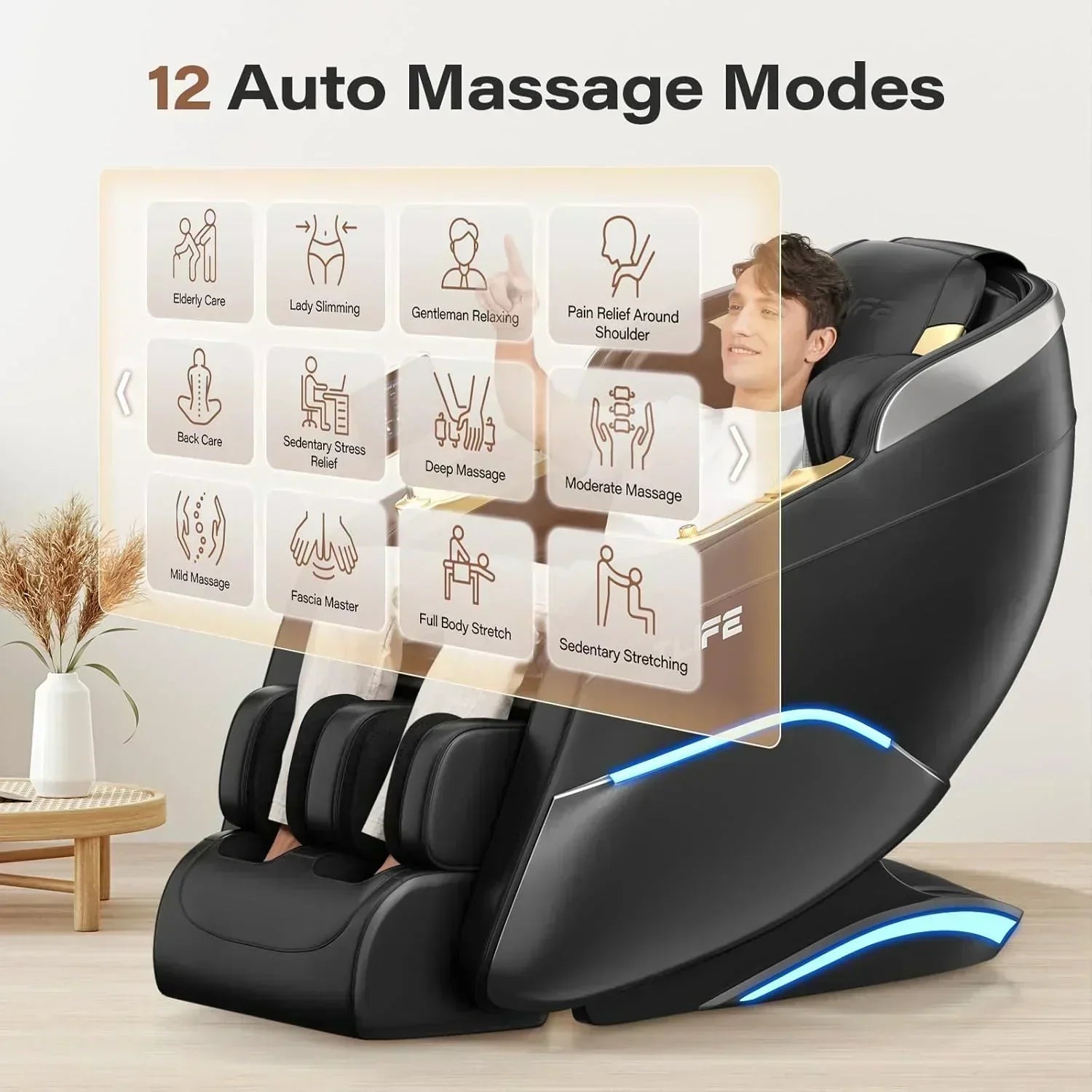 Full Body Massage Chair 160° Zero Gravity Recliner with Body Scan Shiatsu Massage Chair wourant