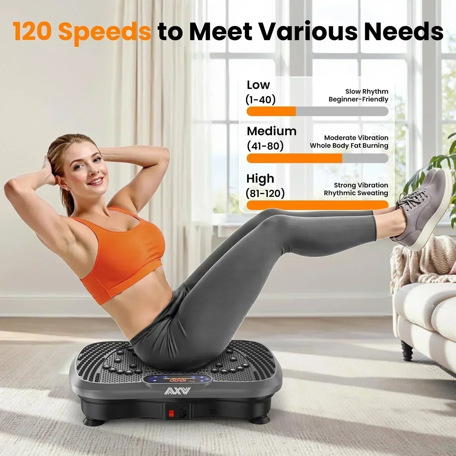 AXV Vibration Plate Fitness Platform Trainer Suitable for men and women to lose weight wourant
