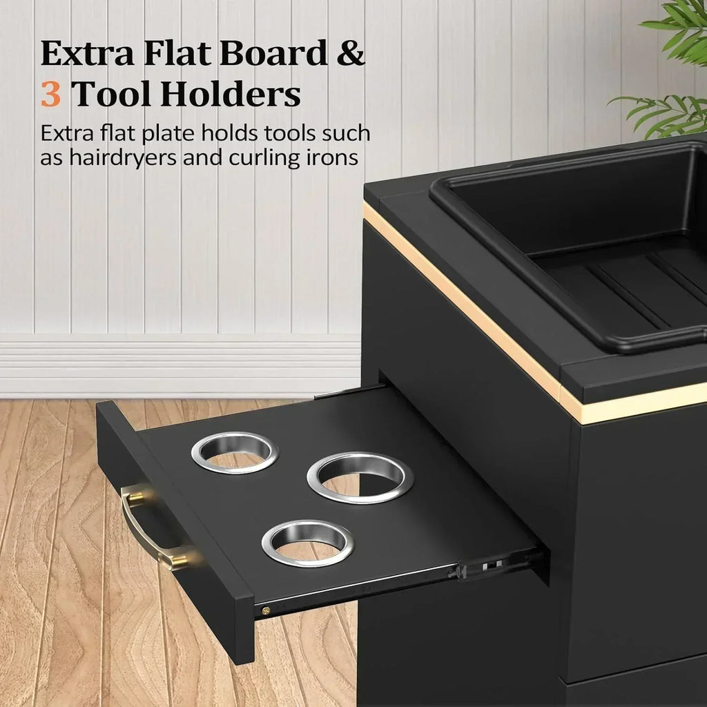 OmySalon Salon Storage Station Barber Stations Beauty Salon Spa Equipment with 3 Drawers wourant