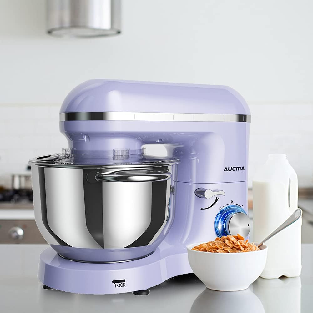 Aucma Stand Mixer,6.5-QT 660W 6-Speed Tilt-Head Food Mixer, Kitchen Electric Mixer with Dough Hook wourant