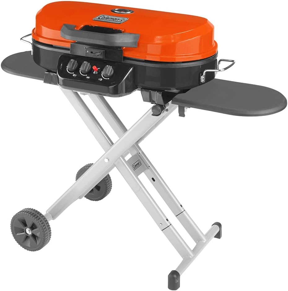 RoadTrip 285 Portable Stand-Up Propane Grill with 3 Adjustable Burners & Instastart Ignition, 20,000 BTUs of Power for Outdoor Cooking, Camping, Tailgating, Grilling, BBQs, & More wourant