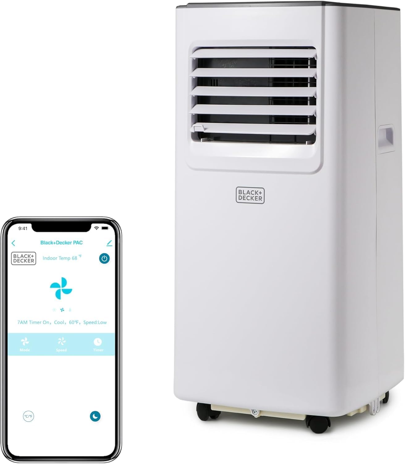 BLACK+DECKER 8,000 BTU Portable Air Conditioner with Wifi & Remote Control, 3-1-in AC, Fan & Dehumidifier, with App, Alexa & Google Assistant, Window Kit woonhhop