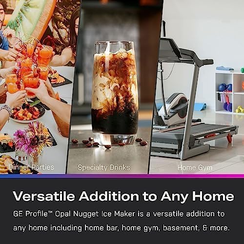 GE Profile Opal 2.0 XL with 1 Gallon Tank, Chewable Crunchable Countertop Nugget Ice Maker, Scoop included, 38 lbs in 24 hours, Pellet Ice Machine with WiFi & Smart Connected, Stainless Steel wourant