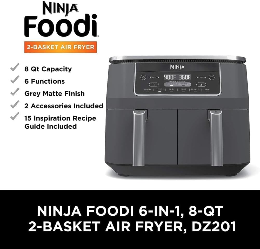 Ninja Foodi 6-in-1 FlexBasket Air Fryer with 7-Quart MegaZone and Basket Divider wourant
