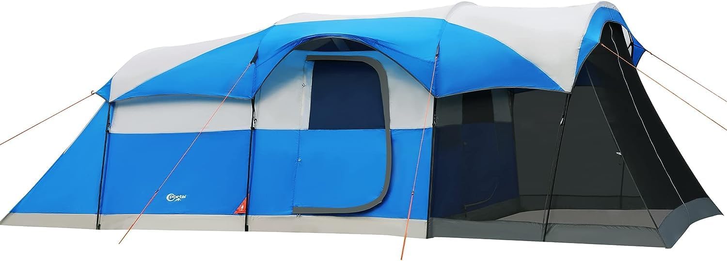 PORTAL 6/8/10 Person Family Camping Tent with Screen Room, Water Resistant Big Tunnel Tent with Rainfly, Large Family Tent for Outdoor Camping, Party wourant