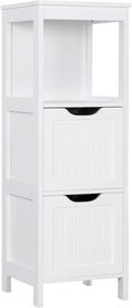 Bathroom Floor Cabinet, Wooden Storage Cabinet with 2 Drawers, Multifunctional Side Organizer Rack Stand Table wourant