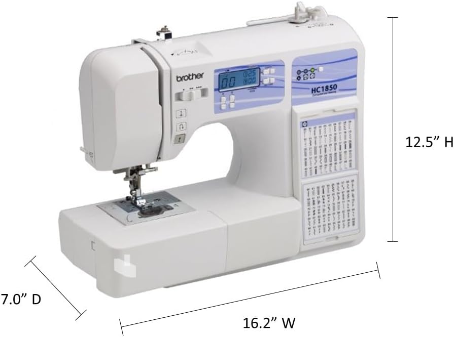 Brother HC1850 sewing and quilting machine, 185 built-in stitches, LCD display wourant