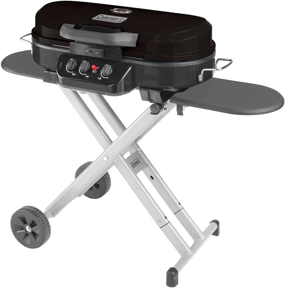 RoadTrip 285 Portable Stand-Up Propane Grill with 3 Adjustable Burners & Instastart Ignition, 20,000 BTUs of Power for Outdoor Cooking, Camping, Tailgating, Grilling, BBQs, & More wourant