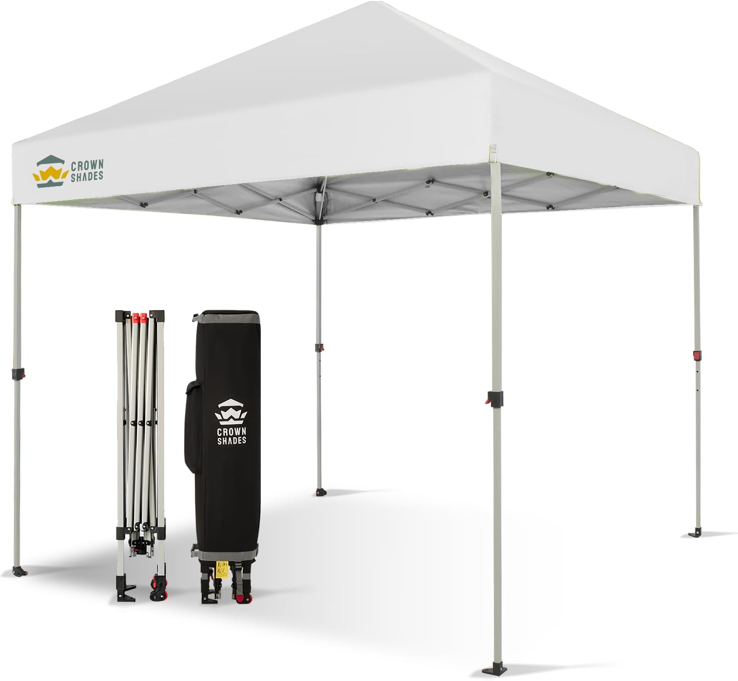 10x10 Pop-Up Awning - One-Click Installation Beach Tent - Outdoor Sunshade Silver Coated Top, 3 Heights and 4 Sand Pockets wourant