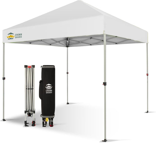 10x10 Pop-Up Awning - One-Click Installation Beach Tent - Outdoor Sunshade Silver Coated Top, 3 Heights and 4 Sand Pockets wourant