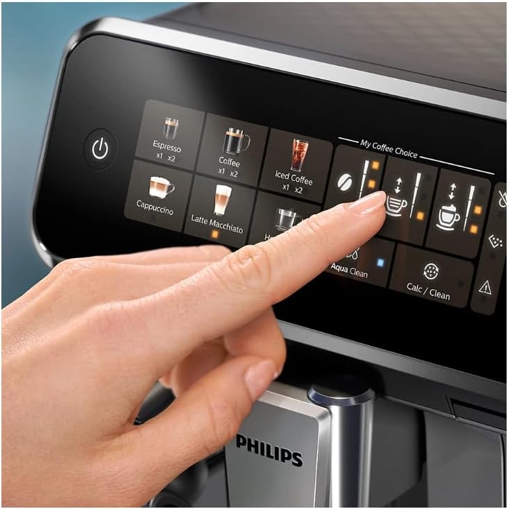 Philips Series 3300 Fully Automatic Espresso Coffee Machine - 6 Hot & Iced Drinks, LatteGo Milk System, 40% Quieter SilentBrew, Ceramic Grinder, Aquaclean Filter, Glossy Black (EP3341/50) wourant