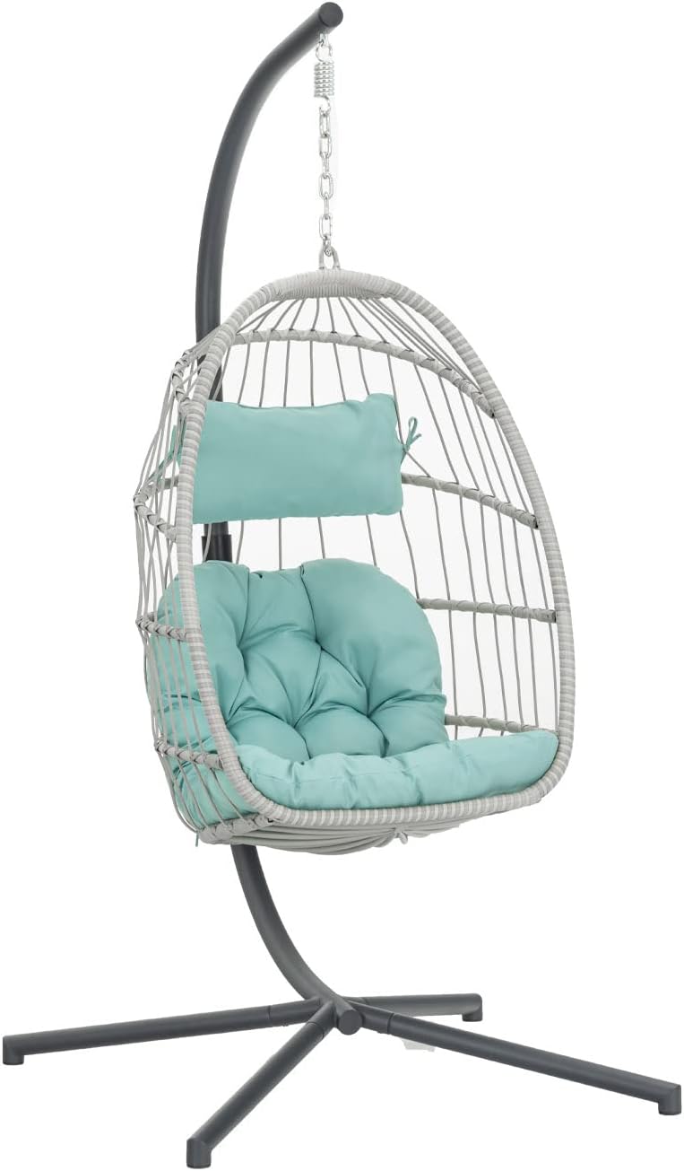 Yechen Indoor Outdoor Egg Hanging Chair Patio Wicker Swing Egg Chair Indoor Swinging Chair wourant