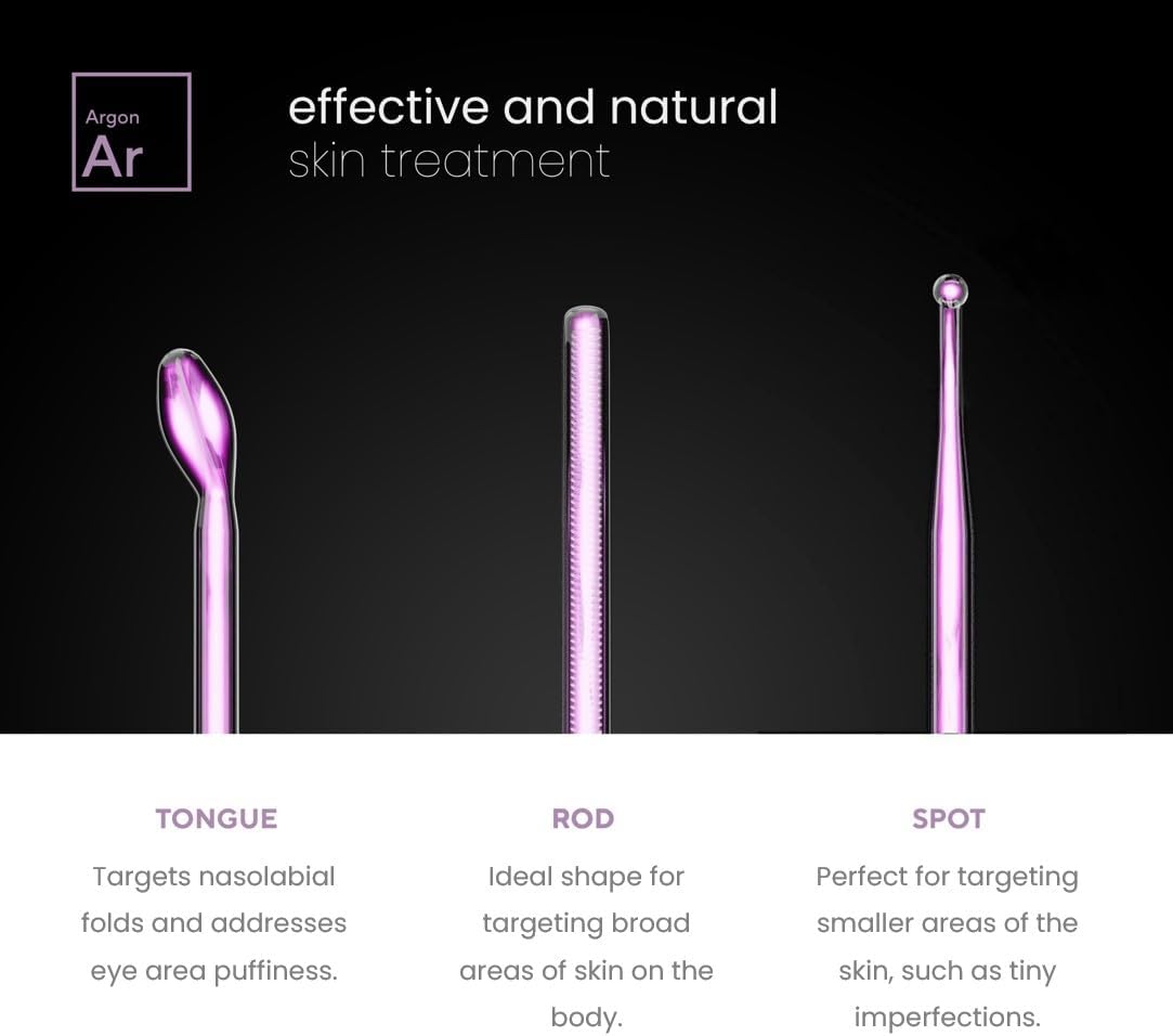 NuDerma Professional Skin Therapy Wand Portable Skin Therapy Machine 6 Neon Argon Wands wourant