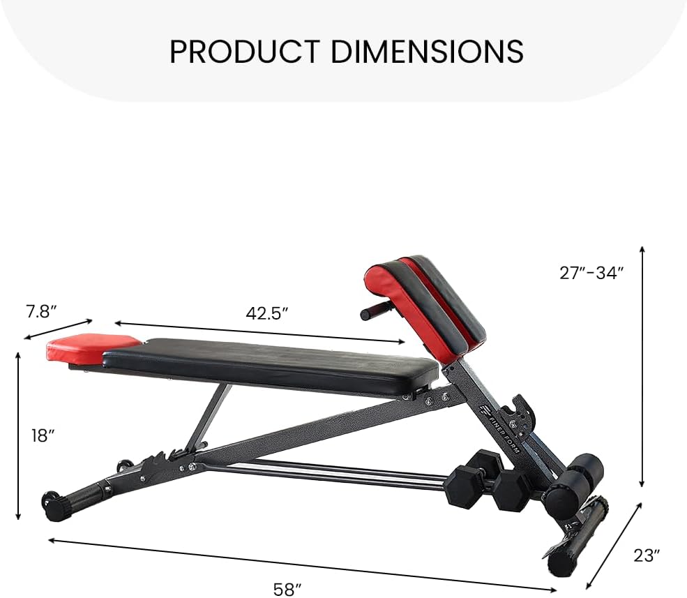 FF Finer Form Multi-Functional Weight Bench for Full All-in-One Body Workout Adjustable Workout Bench Press wourant