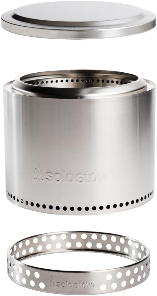 Solo Stove Bonfire 2.0 with Stand, 19.5 Inch Smokeless Fire Pit with Removable Ash Pan - Portable Outdoor Fire Pit - Stainless Steel Wood Burning Fireplace, Ideal for 4-6 People, 21.75 lbs wourant
