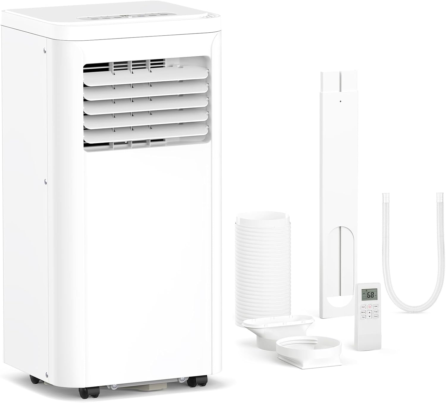 ZAFRO 8,000 BTU Portable Air Conditioners, 4 Modes Portable AC Unit with Fast Cooling/Energy Efficient/Remote/24Hrs Timer for Bedroom/Dorms/Indoor Rooms, White wourant