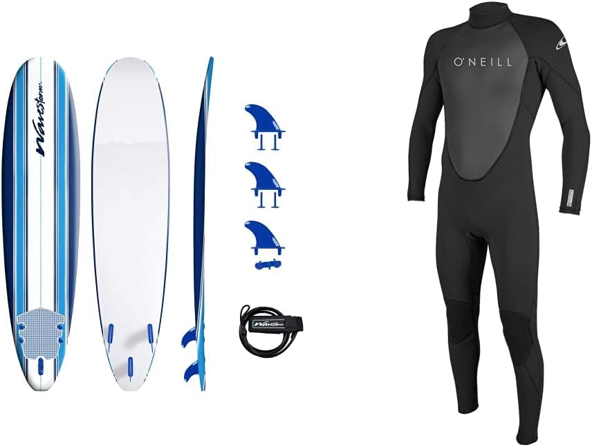 Wavestorm 8ft Classic Surfboard // Foam Wax Free Soft Top Longboard for Adults and Kids of All Levels of Surfing wourant